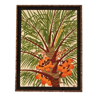 1970s Large Boho Contemporary Botanical Silk Batik For Sale