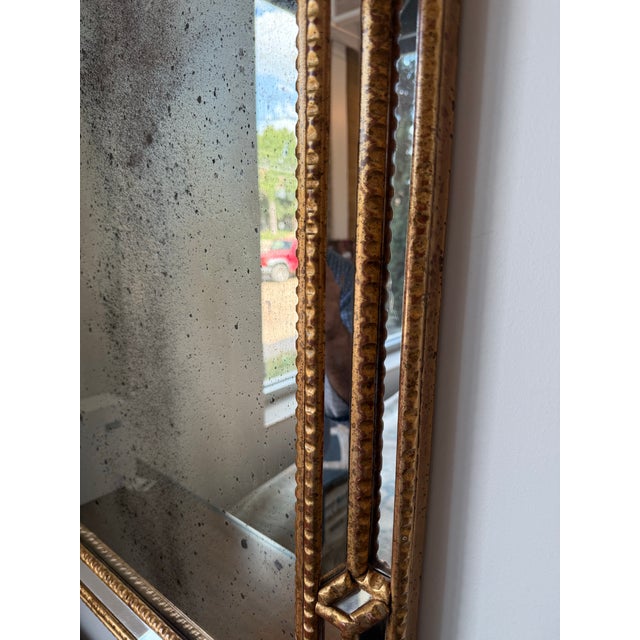 1990s Italian Hand-Carved Notched Rope Design Framed Mirror For Sale - Image 11 of 11