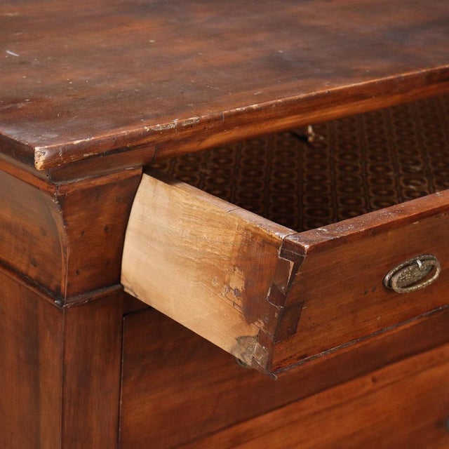 Antique Charles X Chest of 4 Drawers in Walnut, France, 19th Century For Sale - Image 3 of 9