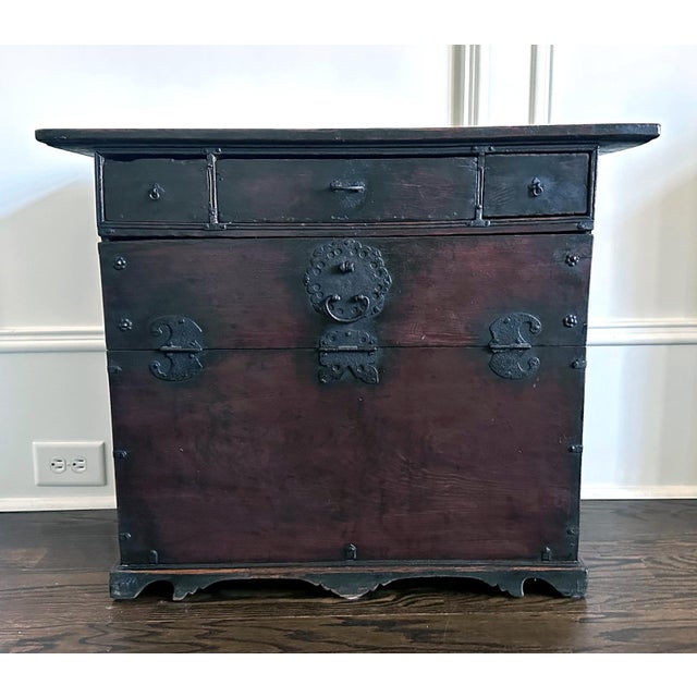 Black Antique Korean Scholar Book Bandaji Chest Joseon Dynasty For Sale - Image 8 of 12