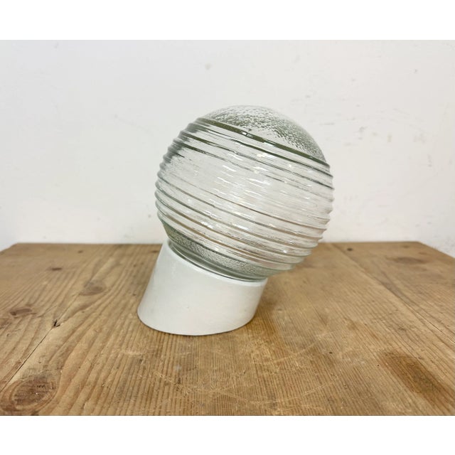 Industrial Vintage White Porcelain Wall Light, 1970s For Sale - Image 3 of 11