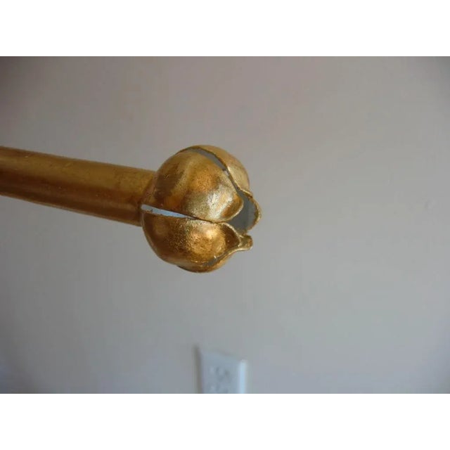 Mingazzi Vintage Venetian Italian Gilded & White Lacquered Swivel Standing Vanity Mirror or Sculpture Signed 50's For Sale - Image 4 of 10