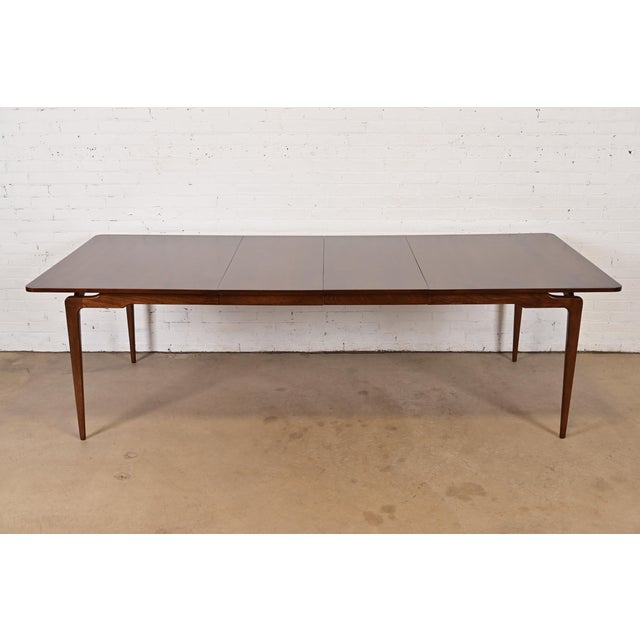 Ico Parisi Style Mid-Century Modern Sculpted Walnut Dining Table, Newly Refinished For Sale - Image 11 of 11