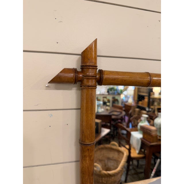 1900 - 1909 19th Century Faux Bamboo Mirror For Sale - Image 5 of 7