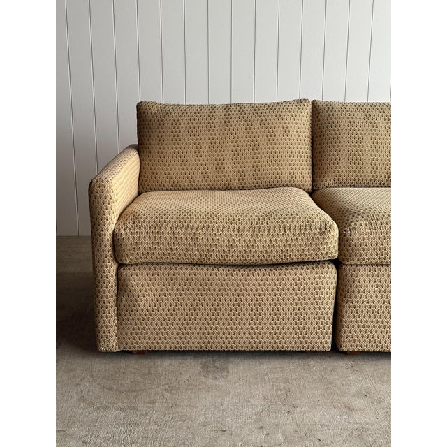 Modernist Diamond-Jacquard Sofa Attributed to Charles Pfister for Knoll, 1970s For Sale - Image 12 of 18