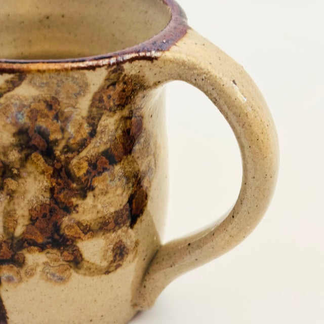 Brown Vintage Studio Pottery Tree Mugs - Set of 2 For Sale - Image 8 of 12