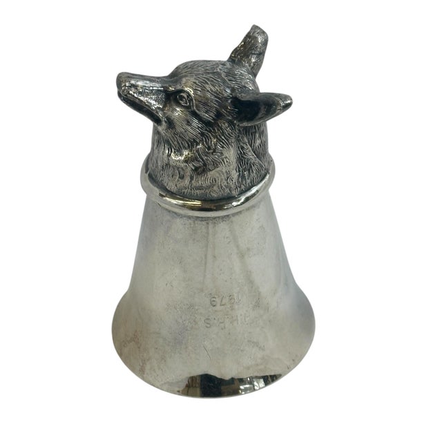 Leonard Vintage Silverplate Foxhead Stirrup Cup For Sale - Image 4 of 11