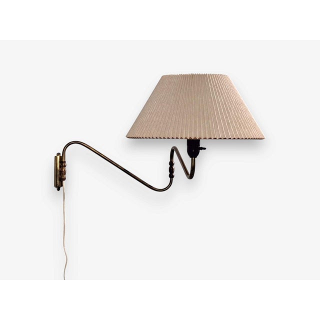Danish Modern, Articulating Wall Light or Sconce, Patinated Brass, Denmark, 1950s For Sale - Image 9 of 15