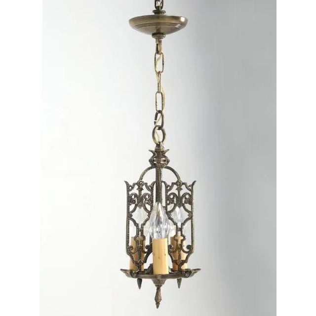Chandelier American Solid Brass Circa 1908 For Sale - Image 12 of 12