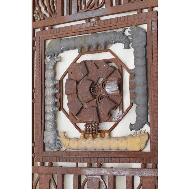 Metal and Bronze Ironwork Entrance Door by Charles Piguet Lyon, 1919 For Sale - Image 10 of 18
