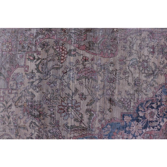 Antique Persian Silk Mohtesham Rug With Central Medallion 7'0 X 10'5 For Sale - Image 11 of 15