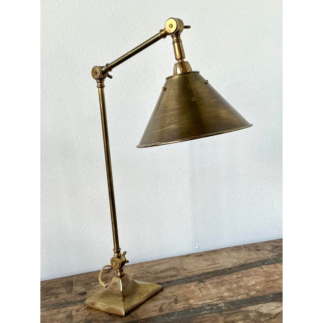 Late 20th Century Vintage Boho Burnished Brass Lamp For Sale - Image 5 of 10