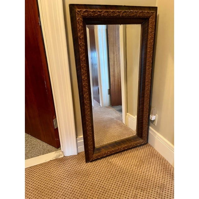 1930s Antique Beveled Muted Gold Framed Mirror For Sale - Image 10 of 10
