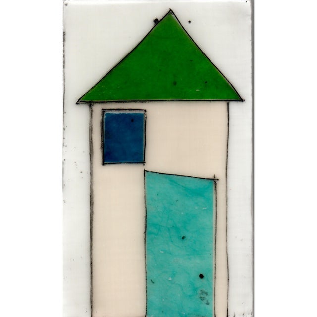 Abstract Encaustic Collage Installation by Gina Cochran "Tiny Dwellings" Series - Seaside - Set of 5 For Sale - Image 3 of 7