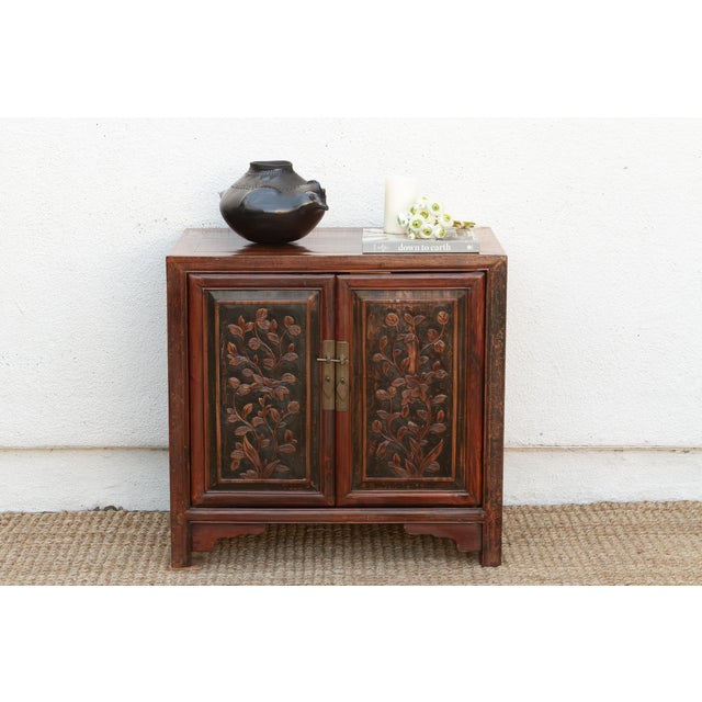 Chinese Finely Carved Antique Chinese Cabinet For Sale - Image 3 of 11
