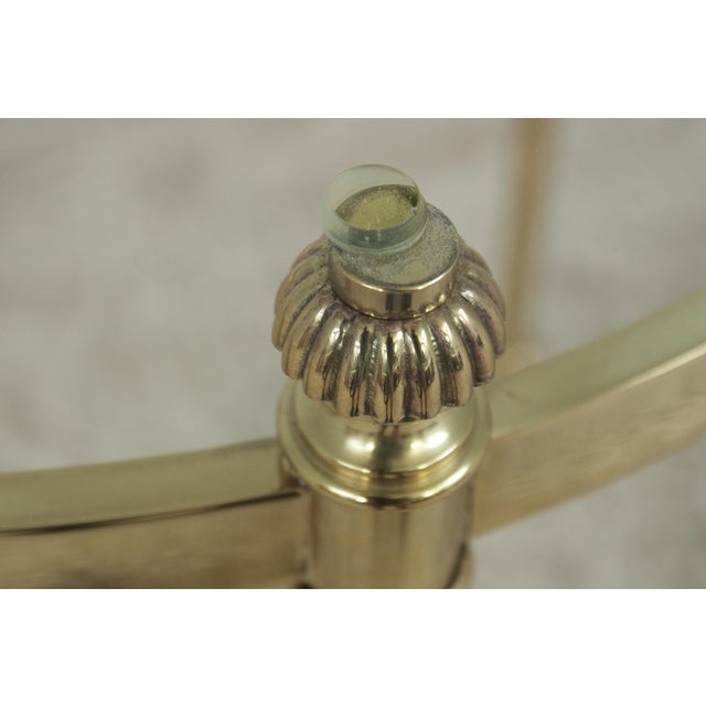 Metal Brass & Glass Round End Table For Sale - Image 7 of 14