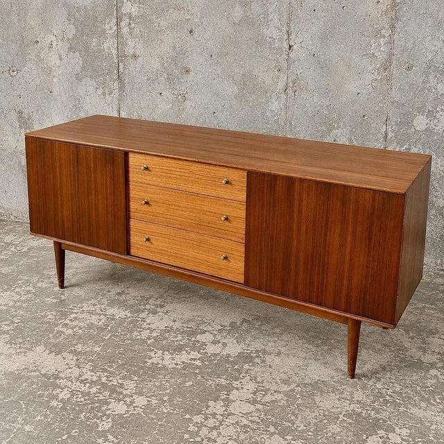 Wood Mid-Century 2-Tone Teak and Walnut Sideboard from Wrighton, 1960s For Sale - Image 7 of 7