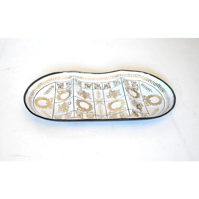 Mid-Century Modern Mid-Century Neoclassical Briard-Style Partitioned Smoke Glass Tray For Sale - Image 3 of 8