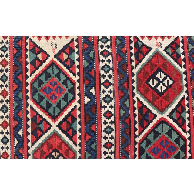 19th Century Antique Shirvan Kilim With Intricate Design in With Vibrant Colors 5'11 X 10'2 For Sale - Image 4 of 12