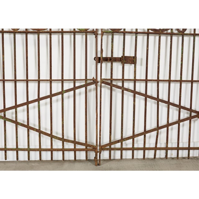 19th Century Stewart Iron Works Wrought Iron Double Entry Gates For Sale - Image 11 of 18