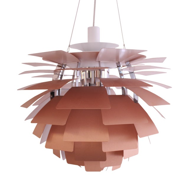 PH Artichoke Lamp in Brushed Copper by Poul Henningsen for Louis Poulsen, 1980s For Sale