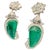 20 Ct Fine Emerald Cabochon & 4 Ct Rose Cut Diamond 18 Kt White Gold Earrings For Sale - Image 15 of 18