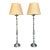 1940s French Nickel-Plated Floor Lamps With Hexagonal Shaped Bases - a Pair For Sale