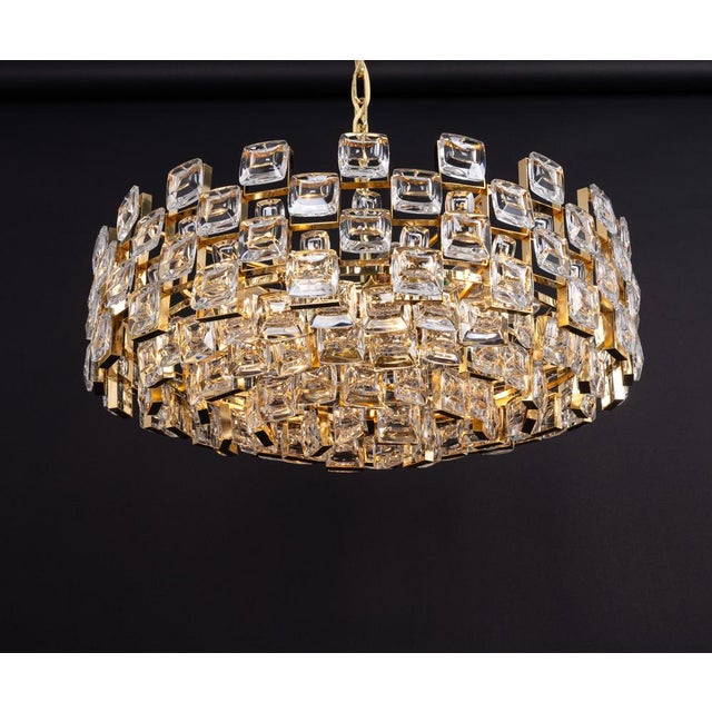 Large Gilt Brass Crystal Chandelier by Sciolari for Palwa, Germany, 1970s For Sale - Image 17 of 18