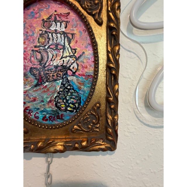 2020s Serg Graff "Lucky Catch" Seascape Acrylic Painting Ship Nautical Art For Sale - Image 5 of 9