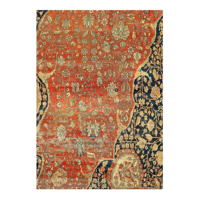 Traditional Late 19th Century Antique Hand Knotted Mohtasham Kashan Rug 13'5'' X 26'5'' For Sale - Image 3 of 13