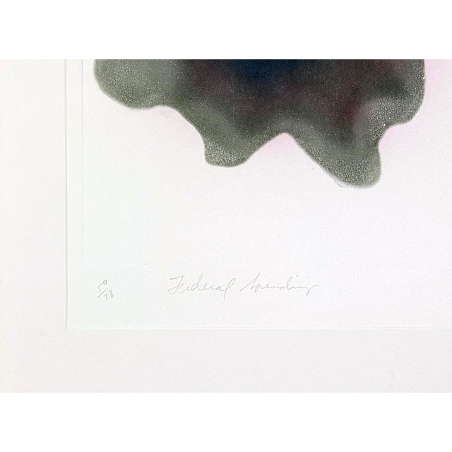Abstract James Rosenquist, Federal Spending (Large Framed Hand Signed Aquatint Etching), 1978 For Sale - Image 3 of 3