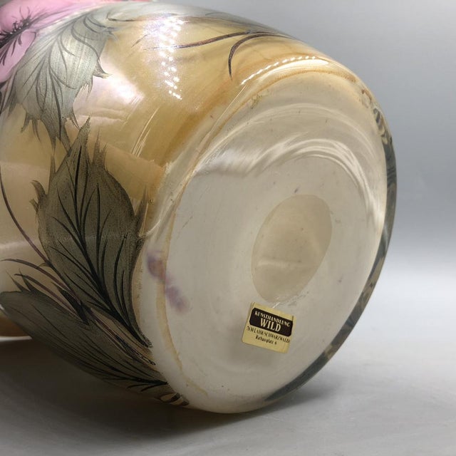 Iridescent Vase with Floral Pattern by Erwin Eisch, 1991 For Sale - Image 11 of 14