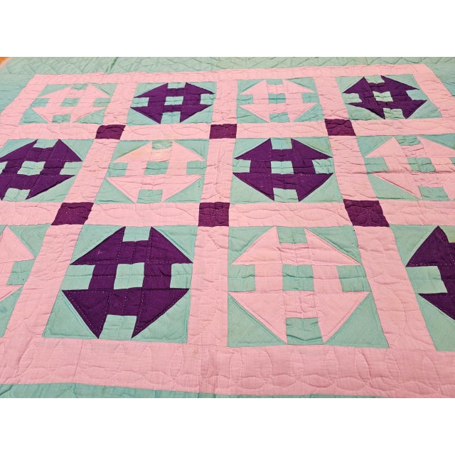American Mid 20th Century American Amish Quilt For Sale - Image 3 of 12