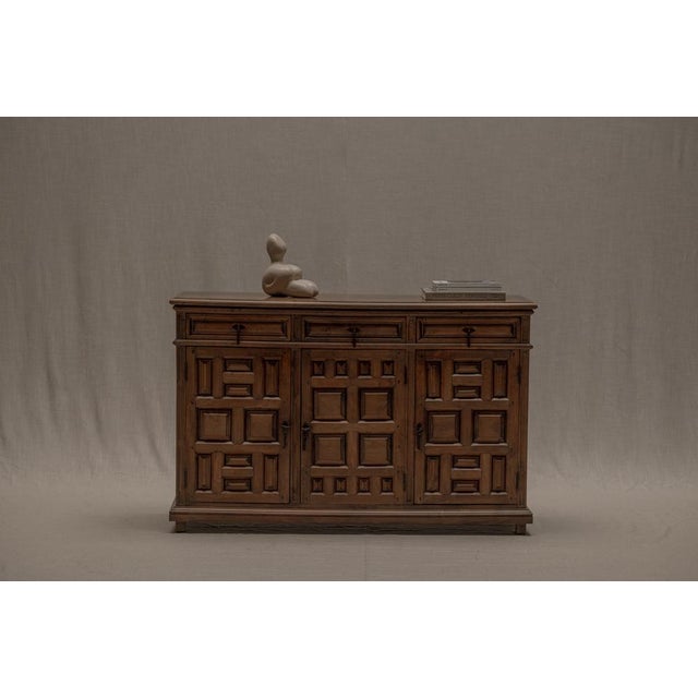 Brutalist Spanish Sideboard in Wood, 1970s For Sale - Image 4 of 18