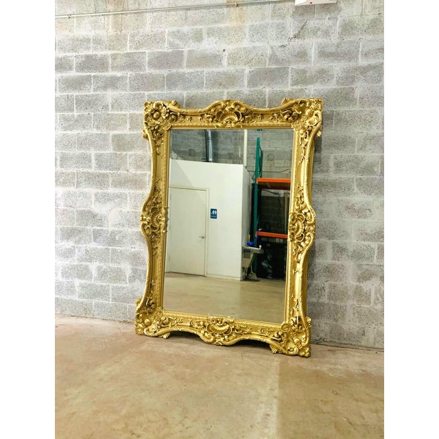 Glass French Style Baroque Wall Mirror – 7.5 Ft Tall For Sale - Image 7 of 9