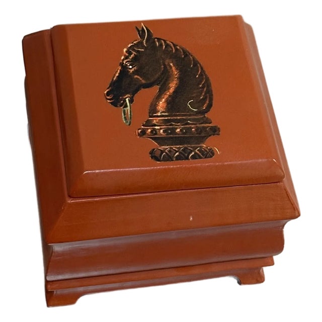 Red Wooden Horse Head Jewelry Box For Sale