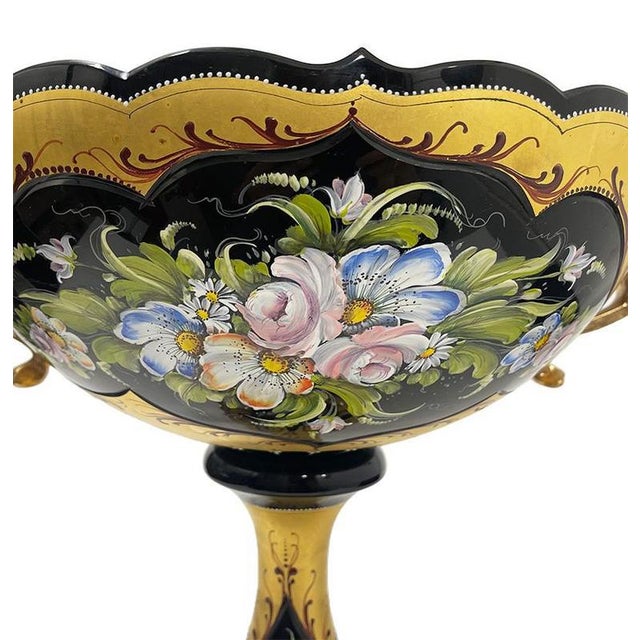 Large Tre Fuochi Crystal Glass and Bronze Centerpiece For Sale - Image 5 of 13