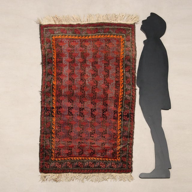 Beluchi rug, wool, large knot, handmade. This piece is attributed to the mentioned designer/maker. It has no attribution...