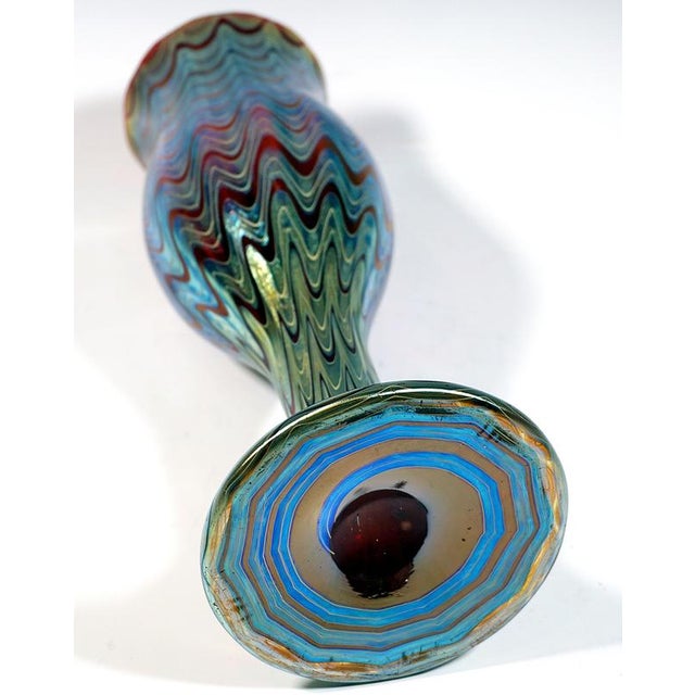 Glass Large Art Nouveau Vase PG Ruby 6893 from Loetz, Bohemia, Austria-Hungary, 1898 For Sale - Image 7 of 10