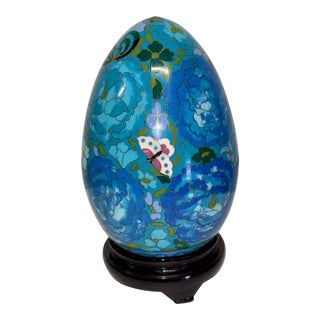 Cloisonné Egg With Stand For Sale