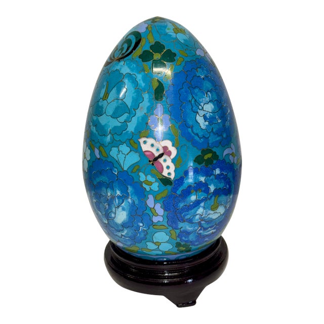 Cloisonné Egg With Stand For Sale