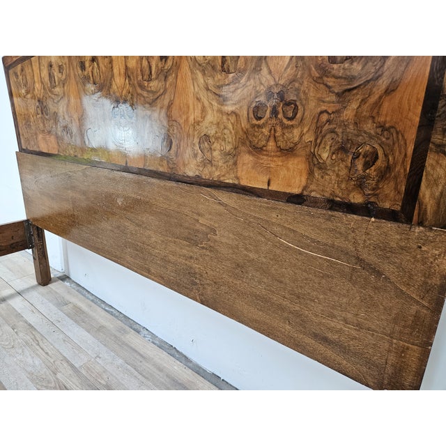 Wood Tuscan Art Deco Double Bed in Briar, 1940 For Sale - Image 7 of 16
