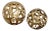 Modern Contemporary Gilt Metal Large Cutout Orbs / Globes - a Pair For Sale