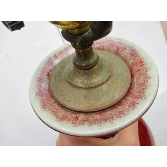 Maroon Vintage Oxblood Chinese Vase Lamp For Sale - Image 8 of 13