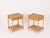 Delightful pair of Mid-Century nightstands crafted from bamboo and hand-woven rattan wicker, enriched with elegant solid...