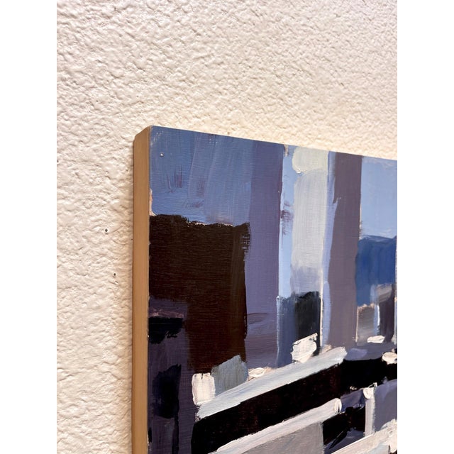 Contemporary Logan and Colfax by David Shingler | Oil Painting of a city street with buildings and vehicles For Sale - Image 3 of 4