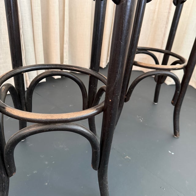 Thonet Pair of Mid-Century Thonet Style Bentwood Bar Stools For Sale - Image 4 of 6