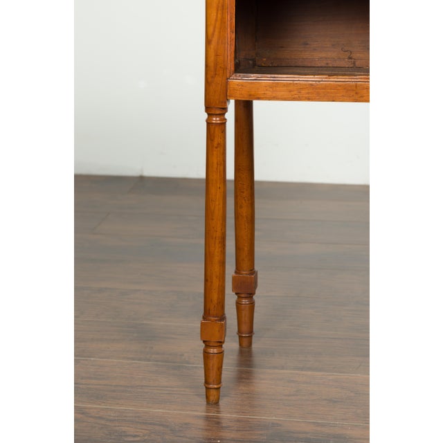 Petite French 19th Century Walnut Table with Open Shelf and Black Marble Top For Sale - Image 11 of 12