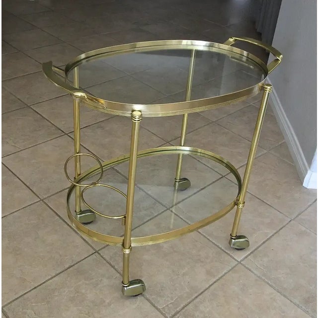 1970s Italian Brass Tea Cart For Sale - Image 12 of 13