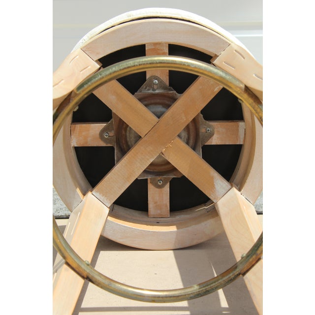1980s Vintage Italian Hollywood Regency Grotto Shell-Back Swivel Bar Stools - Set of 3 For Sale - Image 17 of 18